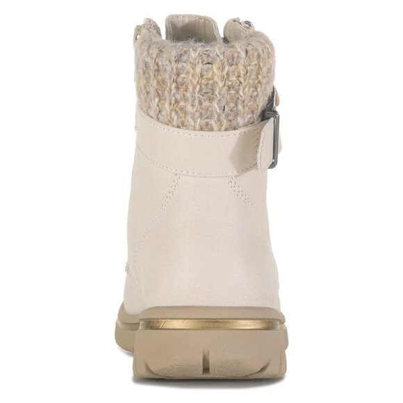 Women's Hearty Lace Up Hiking Boot - Winter White with Sweater Accent - Picture 3 of 5